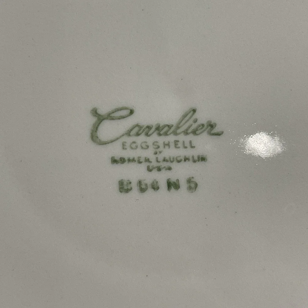 Vintage 1953 Homer Laughlin Cavalier Eggshell Dinner Plate Set CV17 Gray Floral